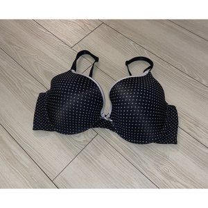 Maidenform P09966 Lightly Padded Underwire Bra Polka Dot Womens 38D Black
